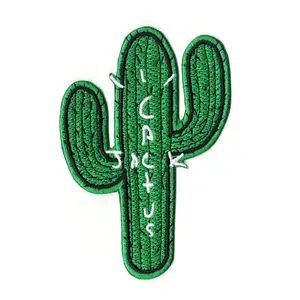 Parche personalizado de cactus bordado, apliques de hierro, suculenta