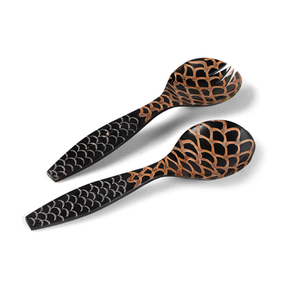 Ensemble de serveurs à salade en corne de boeuf Design gravé Cuisine Outils de service indiens design différent et qualité meilleur design - Product Image 2