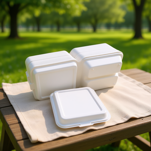 Contenitore per Pranzo Usa e Getta 9x8'' con 2 Scomparti a Conchiglia - Product Image 3