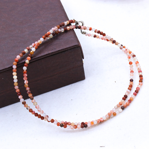 Memoria Jewels Handmade Natural Rhodochrosite Gemstone 925 Sterling <b>Silver</b> Beaded Geometric IGI Certified Elegant Chain <b>Necklace</b> - Product Image 4