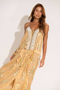 เดรสแม็กซี่เซ็กซี่สำหรับผู้หญิงชุดเดรสปักลายลูกไม้เปิดหลังชุดเดรสยาวคอลเลกชั่นใหม่2025แขนกุดคอลเลกชั่นพื้นเมือง - Product Image 5