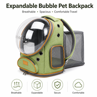 Sac à dos de transport portable haut de gamme pour chats et petits chiens, extensible, avec fenêtre bulle ventilée, vente en gros