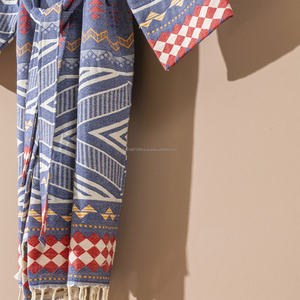 Albornoz XL unisex de algodón y lino tejido de secado rápido transpirable sólido todo el año ropa de dormir y salón modelo de verano ODM suministrado Turquía - Product Image 2