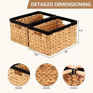 Panier décoratif avec bords en tissu, panier de rangement fait à la main, vente en gros, écologique, fabriqué au Vietnam - Product Image 3