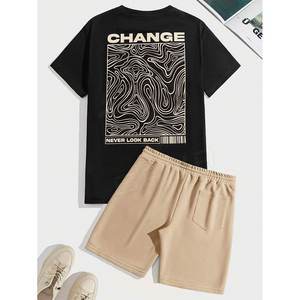 Conjunto de Camisa y Pantalones Cortos Casuales Transpirables de Verano para Hombre, Talla Grande, Precio de Fábrica, 100% Algodón, Ropa de Calle de Alta Calidad - Product Image 1