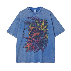 Venta al por mayor de alta calidad para hombre ácido lavado camiseta ropa de calle de gran tamaño hip hop camisetas de algodón 100% personalizado gráfico vintage camisetas - Product Image 5