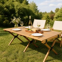 Table pliante de pique-nique de plage en acier inoxydable, portable et légère