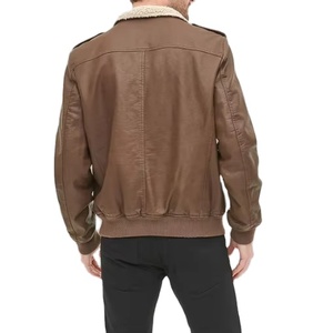 แจ็คเก็ตหนังผู้ชายแฟชั่นคุณภาพสูง ออกแบบเองได้ แจ็คเก็ตฤดูหนาวคอตั้งพร้อมโลโก้ด้านหน้า ปี 2026 ขายส่ง - Product Image 4