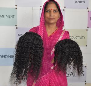 100% Máquina doble trama natural rizado paquetes color negro virgen indio templo extensiones de cabello humano - Product Image 3