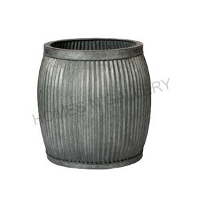 Barril de hierro de Metal decorativo para jardín al aire libre, macetas de bañera Dolly con acabado antiguo de alta calidad, precio bajo, hecho por India - Product Image 1