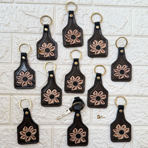 Llaveros de cuero tallados a mano más vendidos, llaveros de cuero de forma exótica bonita, accesorios de cuero tallados a mano, llaveros - Product Image 1
