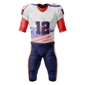 Vente en gros pas cher prix 100% polyester uniformes de football américain dernier style hommes uniforme de football américain avec un design personnalisé - Product Image 1