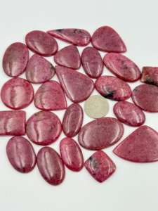 พลอยโรโดไนต์สีชมพูธรรมชาติ 100% คุณภาพสูง AAA+ รูปทรงและขนาดตามสั่ง จำหน่ายแบบหลวมสำหรับทำเครื่องประดับ - Product Image 3