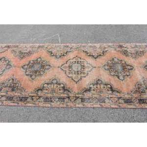 Alfombra de lana turca de retazos naranja y verde vintage, 4,5x12,1 pies, tejido plano, alfombra para sala de estar con respaldo de látex, 4m de ancho - Product Image 4