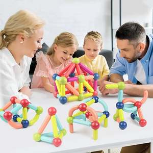 Magnetic Building <b>Blocks</b> Toys <b>Plastic</b> Construction Btons Magntiques Sets with Sticks and Balls EN71 Certified - Product Image 2