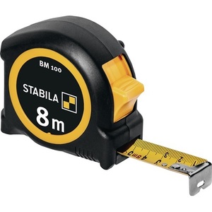Cinta Métrica de Bolsillo STABILA BM 100, 8 m de Longitud, 25 mm de Ancho, Material ABS/TPE EC II con Clip Metálico - Product Image 1