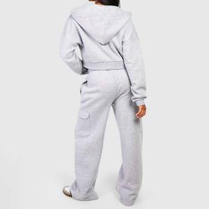 Street Wear Vintage Acid Wash 2 en 1 Sweat à capuche zippé d'hiver pour femme 100% coton - Product Image 3