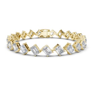 Pulsera de tenis de moissanita con corte radiante esmeralda de 13.73 TCW, plata de ley 925, joyería fina para novias y bodas, 6.5 pulgadas, para mujer - Product Image 3