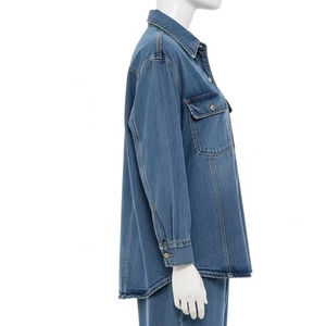 ชุดเดนิมยีนส์สำหรับผู้หญิง ผ้าฝ้าย 100% สไตล์วินเทจ ชุดลำลองสองชิ้นสำหรับฤดูหนาว ชุดใส่ประจำวัน แฟชั่น ขายส่ง ส่งออก - Product Image 2