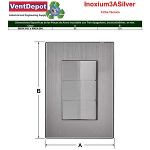 Interruttore, MXIIX-006, 10 Pezzi, Switchx3, 125-250VAC, 10A, 50/60Hz, Argento, Acciaio Inossidabile/PC. - Product Image 4