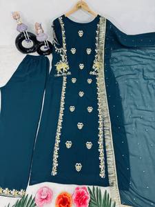 Dernier Designer Lourd Faux Georgette Broderie Séquence Salwar Suit Par FabZone - Product Image 5