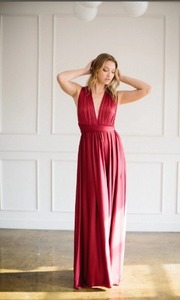 Vestido Maxi Convertible de Maternidad, Largo hasta el Suelo, para Sesión de Fotos, Satén de Seda, Estilo Vintage, Formal y Elegante - Product Image 4