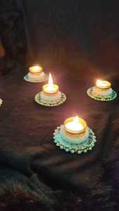 Bougeoir de décoration de table Bougeoir artisanal indien, bougeoir à bougie chauffe-plat en métal Décor de Noël - Product Image 5