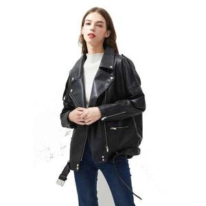 Chaqueta de Cuero para Mujer, Hecha de Cuero Genuino, Fácil de Comprar, Nuevo Estilo, Ropa de Invierno, Color Personalizado - Product Image 6