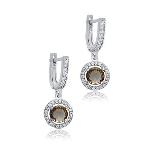 ต่างหูห้อยรูปทรงเรขาคณิตซัลทาไนท์ดีไซน์ทรงกลมอัญมณีทำด้วยมือเครื่องประดับเงิน925 - Product Image 3