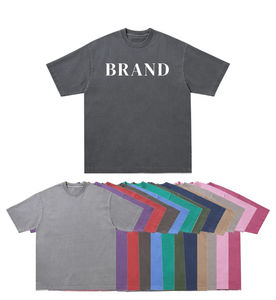 Logotipo personalizado Bordado Impreso ODM Diseño Marca Peso pesado Camisetas de manga corta Camiseta de color sólido para hombres - Product Image 1