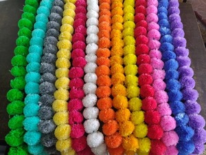 พวงมาลัยดอกดาวเรืองเทียมสำหรับตกแต่งงานแต่งงานของตกแต่งเทศกาลฮาลดิเมนด์ฉากหลังติดเวทีตกแต่งงานปาร์ตี้ - Product Image 2