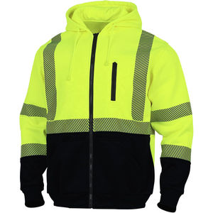 High Quality Visibility Reflective Safety Fleece <b>Hoodie</b> For Men Zipper Jacket <b>Hoodie</b> Men's Blended Basics <b>hoodie</b> custom logo - Product Image 4