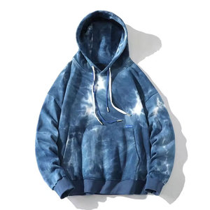 Gras et élégant pour hommes HipHop High Custom Tie Dye Sweat à capuche déchiré Pull Streetwear en coton vieilli - Product Image 6