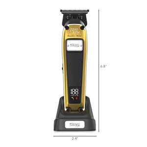 Tondeuse à cheveux sans fil professionnelle pour hommes, moteur BLDC, lame détachable avec revêtement DLC, étanche IPX7, base de charge pour barbiers - Product Image 1