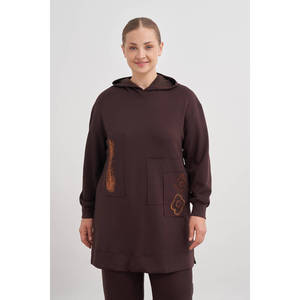 Sweat-shirt à capuche en tricot respirant et surdimensionné - Product Image 1