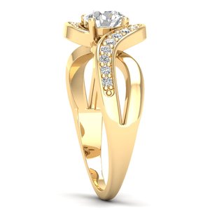 Anillo de Compromiso de Diamante de Corte Brillante Redondo de Alta Calidad REYES de 0.82 Quilates para Mujer, Certificado IGI, Joyería de Oro Sólido de 14K - Product Image 3