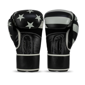 Gants de boxe à lacets de bonne qualité Logo personnalisé Gants de boxe d'entraînement de compétition en cuir de vachette pour adultes - Product Image 1