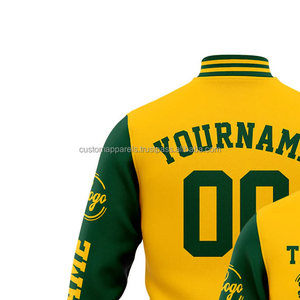 Chaqueta universitaria con estilo al por mayor, prendas de vestir exteriores para eventos a juego con cuello levantado y decoración bordada frontal, venta al por mayor - Product Image 3