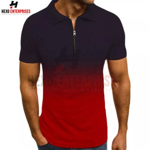 Hot Sale Men's 100% Cotton Half-<b>Zip</b> T-<b>Shirt</b> Custom Logo Best Selling Solid Pattern OEM Service Wholesale Price - Product Image 4