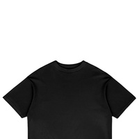 Kaos Unisex Boxy Solid 240gsm Rajutan 100% Katun Cetak Kustom Super Lembut Oversize Minimalis Anti-Kerut O-Neck Pendek