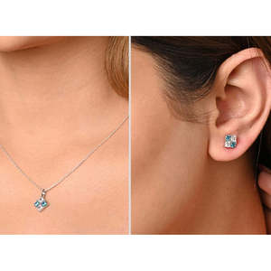 CLARA Juego de Collar y Pendientes de Plata de Ley 925 con Colgante de Belén, Joyería Fina para Mujer - Product Image 6