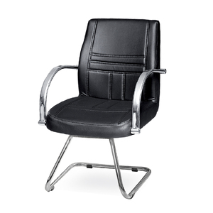 Chaise de bureau ergonomique pivotante Inci Chef de haute qualité, style moderne, en cuir véritable, base chromée, fabriquée à Samsun pour les invités - Product Image 2