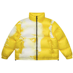 Veste matelassée pour homme, col montant, logo sur le devant, chaude, isolée, manteau d'hiver léger, coupe ajustée, OEM personnalisable en gros - Product Image 1