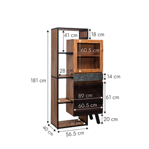 Vitrina de madera de acacia Ernest - Product Image 5