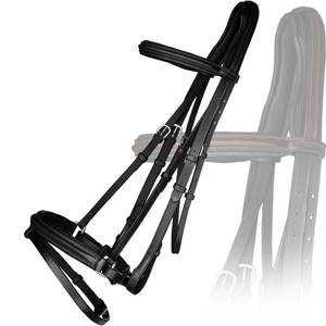 Snaffle Bridle noir avec bride rembourrée Pleine taille Tuyauterie essence Obstacles équins de haute qualité Les produits équestres montrent - Product Image 2