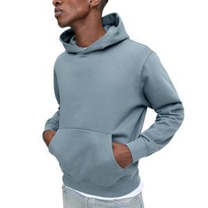Streetwear <b>Thick</b> <b>Fleece</b> Drop Shoulder Plain Blank Custom Men Hoodies Plain Unisex Drop Shoulder Oversize Pullover Knitted Hoodie - Product Image 1