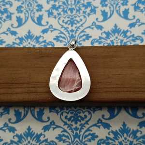 Pendentif en rhodochrosite 925 bijoux Boho faits à la main en argent Sterling prix de gros pendentif en pierres précieuses naturelles fabricant fait à la main - Product Image 2