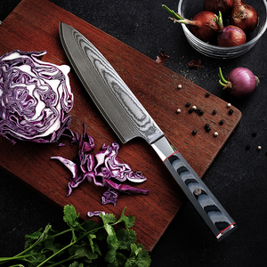 Venta al por mayor personalizado de calidad superior OEM ODM servicio afilado Cuchillo de cocina japonés de acero de Damasco cuchillo de Chef de cocina con mango - Product Image 4