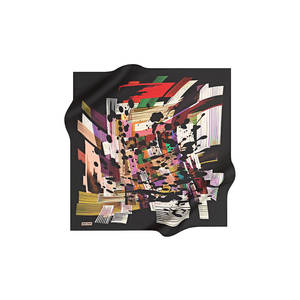 Black Floral Chiffon Square <b>Scarf</b>-Fashion Handkerchief - Product Image 1