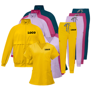 ชุดเสื้อสครับแพทย์สำหรับผู้หญิงแบบ Private Label ผ้ายืดสแปนเด็กซ์/โพลีเอสเตอร์ คุณภาพสูง รับทำโลโก้ตามสั่ง สีตามสั่ง บริการ OEM ตรวจจับการรั่วไหลของของเหลว - Product Image 1
